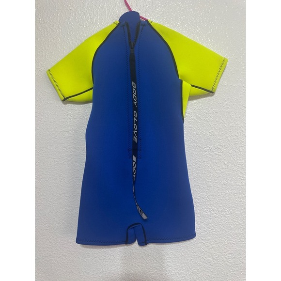 Body Glove Child's C4 Wetsuit Shorty Spring Suit Blue Neon Yellow Swim - Picture 8 of 8